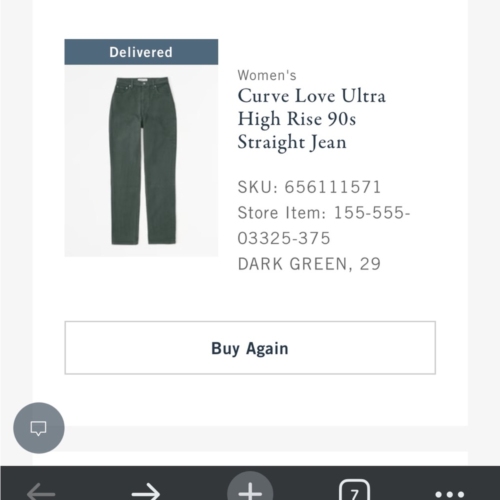 olive green abercrombie 90s straight leg 29R curve love